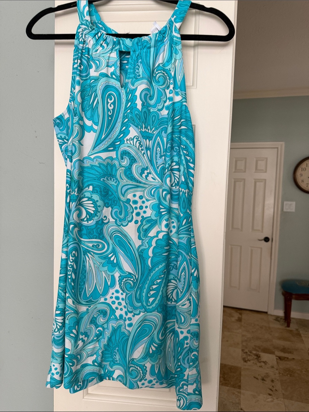 Jude Connally Turquoise and White Paisley Mini Dress - Picture 2 of 3